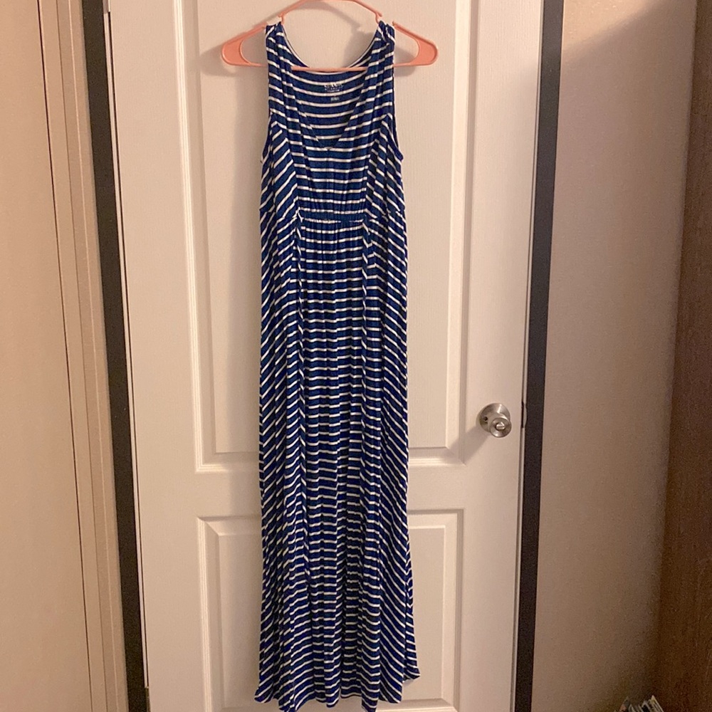 Isabel Maternity by Ingrid and Isabel Blue and White Maxi Dress